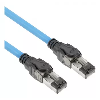 ACT sininen 55 metrin S/FTP CAT6A B2ca PoE++ 100W jäykkä valmis asennuskaapeli, RJ45 pistoke – pistoke
