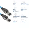 ACT sininen 75 metrin S/FTP CAT6A B2ca PoE++ 100W jäykkä valmis asennuskaapeli, RJ45 pistoke – pistoke