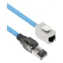 ACT sininen 20 metrin S/FTP CAT6A B2ca PoE++ 100W massiivinen valmis asennuskaapeli, RJ45 uros – naaras