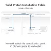 ACT sininen 20 metrin S/FTP CAT6A B2ca PoE++ 100W massiivinen valmis asennuskaapeli, RJ45 uros – naaras