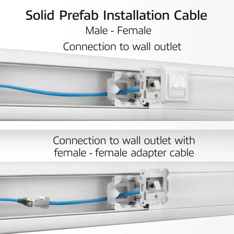 ACT sininen 40 metrin S/FTP CAT6A B2ca PoE++ 100W massiivinen valmis asennuskaapeli, RJ45 uros – naaras