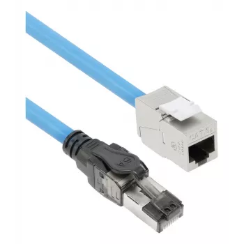 ACT sininen 45 metrin S/FTP CAT6A B2ca PoE++ 100W massiivinen valmis asennuskaapeli, RJ45 uros – naaras