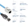 ACT sininen 90 metrin S/FTP CAT6A B2ca PoE++ 100W massiivinen valmis asennuskaapeli, RJ45 uros – naaras
