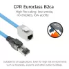 ACT sininen 90 metrin S/FTP CAT6A B2ca PoE++ 100W massiivinen valmis asennuskaapeli, RJ45 uros – naaras