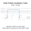 ACT sininen 90 metrin S/FTP CAT6A B2ca PoE++ 100W massiivinen valmis asennuskaapeli, RJ45 uros – naaras