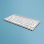 R-Go Tools ergonominen näppäimistö R-Go Compact Break, kompakti näppäimistö tauko-ohjelmistolla, QWERTZ (CH), Bluetooth, valkoinen