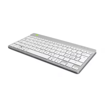 R-Go Tools ergonominen näppäimistö R-Go Compact Break, kompakti näppäimistö tauko-ohjelmistolla, QWERTZ (CH), Bluetooth, valkoinen