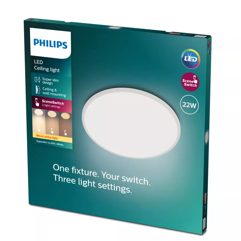Kattovalaisin Philips Functional Super ohut 22 W valkoinen pyöreä LED