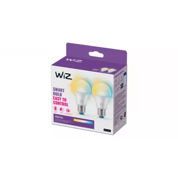 WiZ lamppu 60W A60 E27 x2, älylamppu, Wi-Fi/Bluetooth, valkoinen, Wi-Fi 4 (802.11n), 802.11b, 802.11g, LED, E27