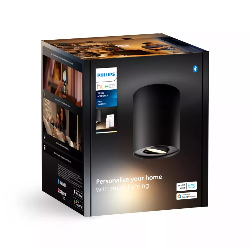 Älykäs spotti Philips Hue 929003811601, Bluetooth, 4,2 W, musta, Ø103 mm, korkeus 120 mm