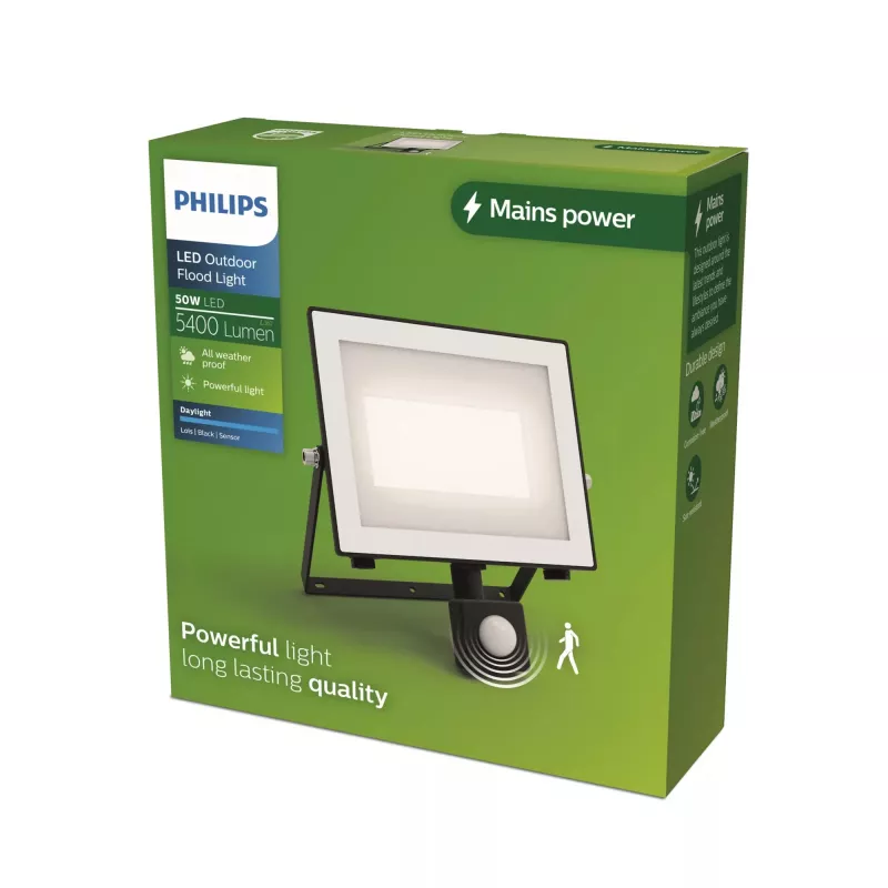 Ulkoseinävalaisin Philips Lois 50W LED, musta, metallikotelo, ei vaihdettava LED, 220–240V