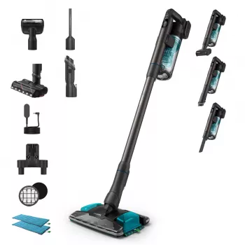 2-in-1-varsi-imuri Philips XC8155/01 — akkukäyttöinen kuiva- ja märkäpuhdistin ilman pussia, 25,2 V, 0,6 l pölysäiliö, sininen