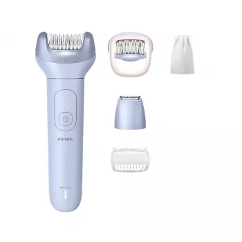 Epilaattori Philips 8000 Series BRE711/00 — 32 pinsettiä, 2 nopeutta, märkä- ja kuivakäyttö, sisäänrakennettu Li-Ion-akku, sininen