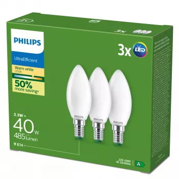 LED-lamppu Philips 2,3 W E14 lämmin valkoinen 485 lm 300° CRI 80 50 000 h