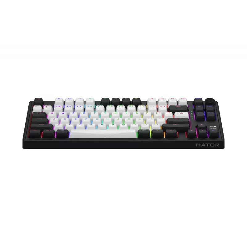 HATOR Skyfall 80 MAG ULTIMA 8K langaton näppäimistö pelikäyttöön USB + RF Wireless + Bluetooth QWERTY US English musta, valkoinen