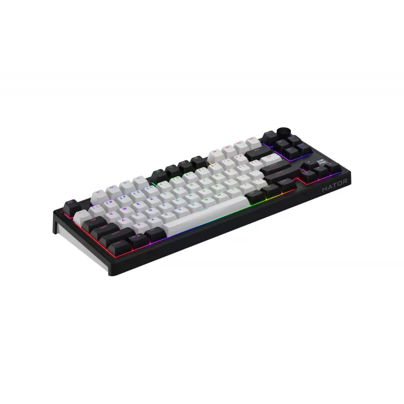 HATOR Skyfall 80 MAG ULTIMA 8K langaton näppäimistö pelikäyttöön USB + RF Wireless + Bluetooth QWERTY US English musta, valkoinen