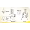 HATOR Dreamcast X, musta, podcast-mikrofoni, -32 dB, 20 - 16 000 Hz, 16 bit, 96 kHz, 70 dB