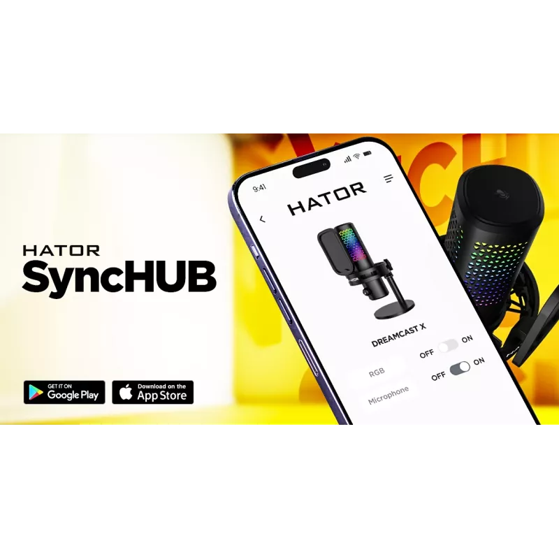 HATOR Dreamcast X, musta, podcast-mikrofoni, -32 dB, 20 - 16 000 Hz, 16 bit, 96 kHz, 70 dB