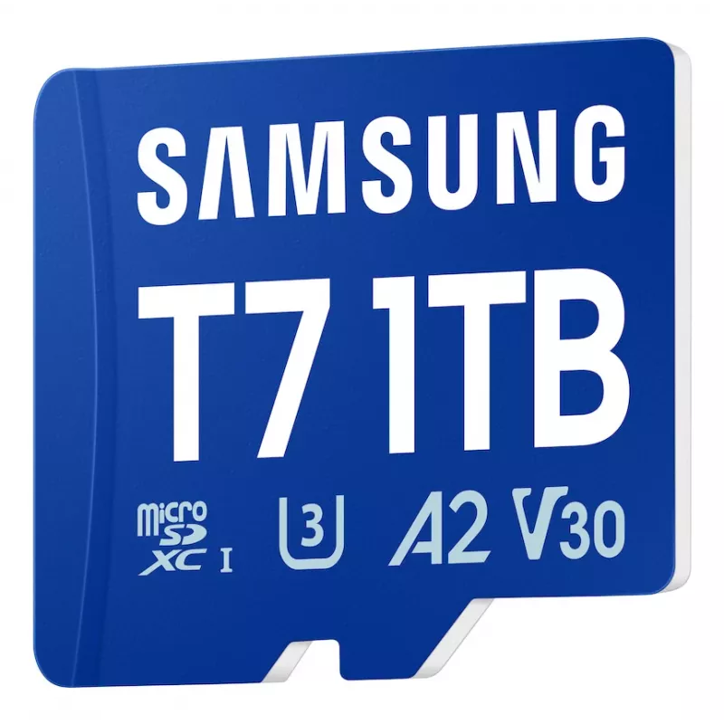 Samsung T7 microSD-kortti, 1 TB, MicroSDXC, UHS-I, 170 MB/s, luokka 3 (U3), V30