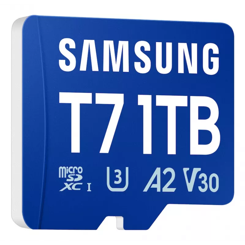Samsung T7 microSD-kortti, 1 TB, MicroSDXC, UHS-I, 170 MB/s, luokka 3 (U3), V30