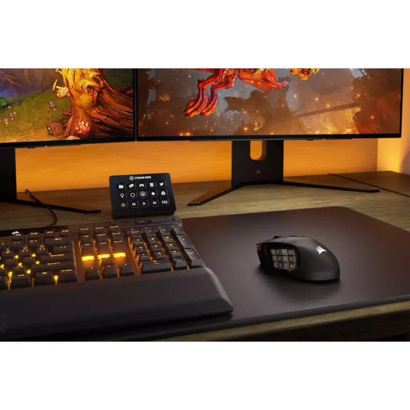 Corsair SCIMITAR ELITE WIRELESS -pelihiiri oikeakätinen RF Wireless + Bluetooth + USB Type-C optinen 26000 DPI