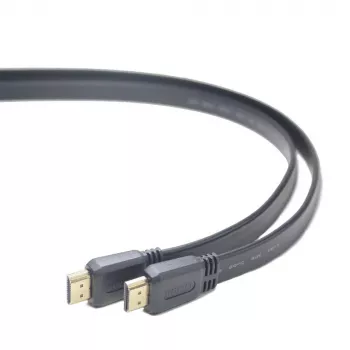 HDMI-HDMI-kaapeli v2.0 3D TV High Speed Ethernet 1,8 m litteä (kullatut päät)