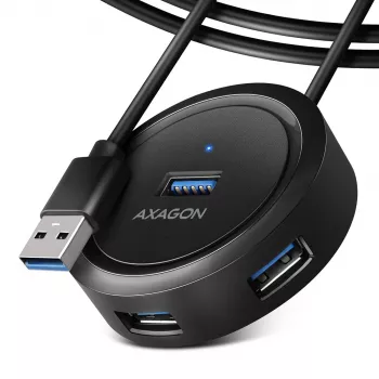 AXAGON HUE-P1AL keskitin 4-porttinen USB 3.2 Gen 1 pyöreä