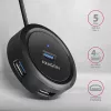 AXAGON HUE-P1AL keskitin 4-porttinen USB 3.2 Gen 1 pyöreä