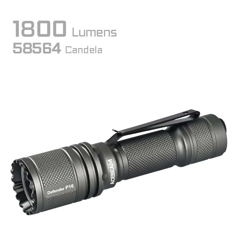 AceBeam P16 ladattava LED-taskulamppu 1000 lumenia harmaa