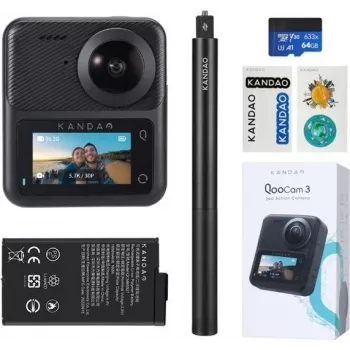 Toimintakamera KanDao QooCam 3 Travel Combo – 360°-kuvaus, 4K-video, 3D-tuki