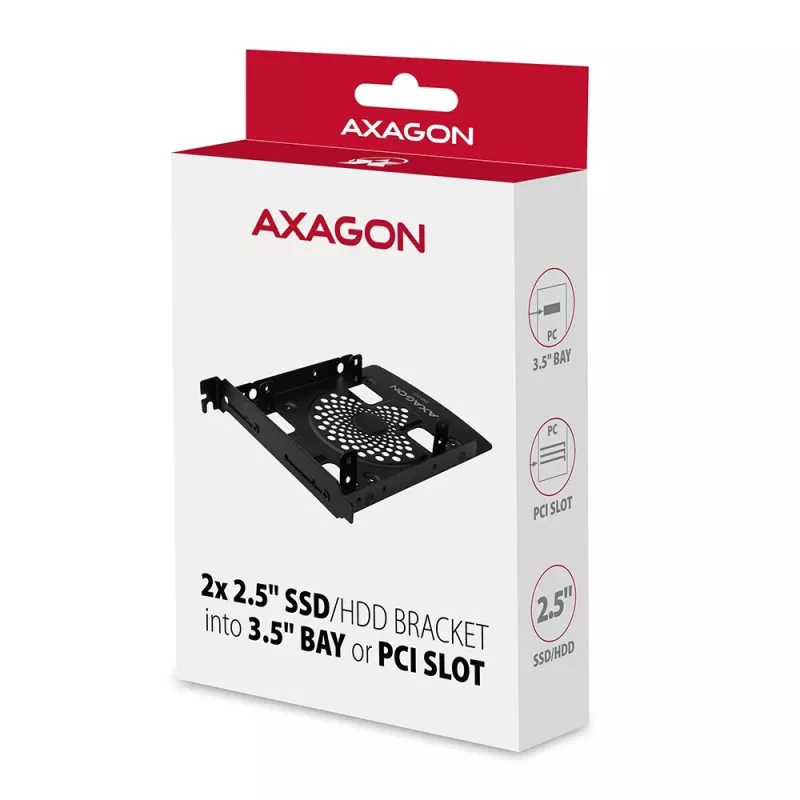 AXAGON RHD-P25 metallikehys 2x 2,5 - 3,5/PCI