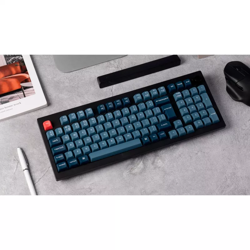 V5 Max, pelinäppäimistö musta/sininen-harmaa, DE-asettelu, Gateron Jupiter Banana, Hot-Swap, RGB