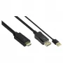 Alcasa HDMI-DP020 videokaapeli-sovitin 2 m HDMI Type-A DisplayPort musta