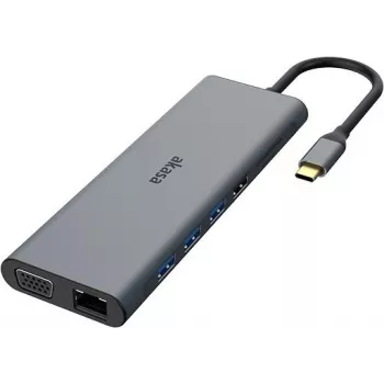 Akasa AK-CBCA28-18BK kannettavan telakointiasema & porttitoistin johdollinen USB 3.2 Gen 1 (3.1 Gen 1) Type-C musta - harmaa (AK-CBCA28-18BK)