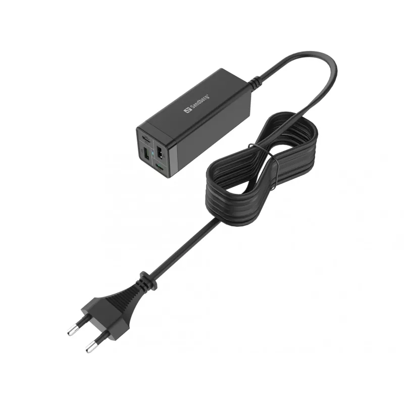 SANDBERG verkkolaite - 65 wattia - 3,25 A - PD, QC - 4 lähtöporttia (2 x USB, 2 x USB-C)