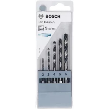 Bosch HSS PointTeQ metalliporanteräsarja, 5 kpl (2-6 mm), kuusiovarsi, 2607002824