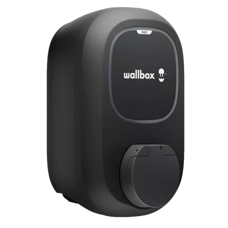 Wallbox Pulsar MAX Socket 22 kW Wi‑Fi Bluetooth — sähköauton latausasema, pistorasialla varustettu versio