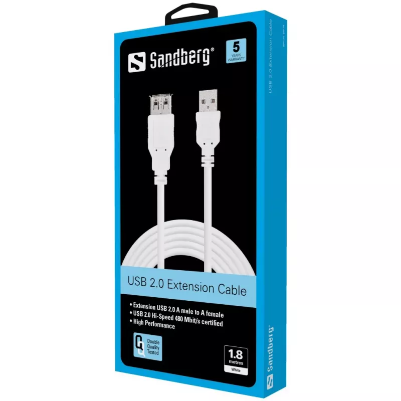 SANDBERG USB-kaapeli - USB (uros) USB (naaras) - 1,8 m