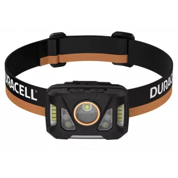 Otsalamppu Duracell DH1000R — musta/oranssi, ladattava kädetön valo