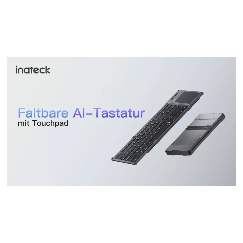 Inateck KB06101_STEEL GRAY näppäimistö Home RF Wireless + Bluetooth QWERTZ English musta