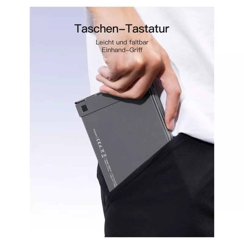 Inateck KB06101_STEEL GRAY näppäimistö Home RF Wireless + Bluetooth QWERTZ English musta