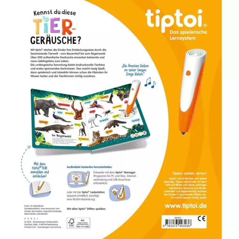 tiptoi Kennst du diese Tiergeräusche?, oppikirja