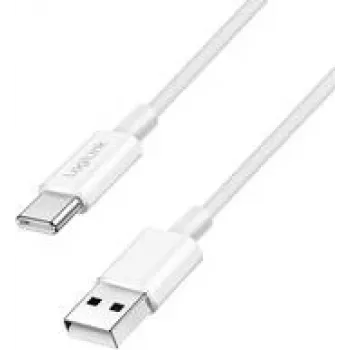 LogiLink USB 2.0 Type-C -kaapeli C/m> A/m nylon 60W valkoinen - kaapeli - digitaali/data (CU0322)