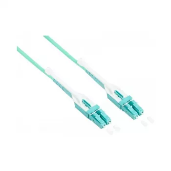 Kuitupatch-kaapeli Duplex OM3 (Multimode, 50/125) LC/LC, UNIBOOT, LSZH, käännettävä polariteetti, vapautusvipu, 2 m, Good Connections® (LW-U802LC3)