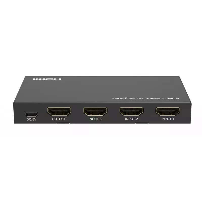 MicroConnect MC-HDMISWITCH0301-4K videokytkin 4K 60Hz metalli musta