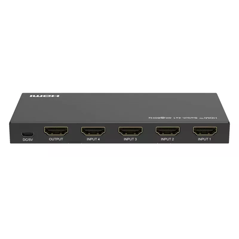 MicroConnect MC-HDMISWITCH0401-4K videokytkin 4K 60Hz metalli musta