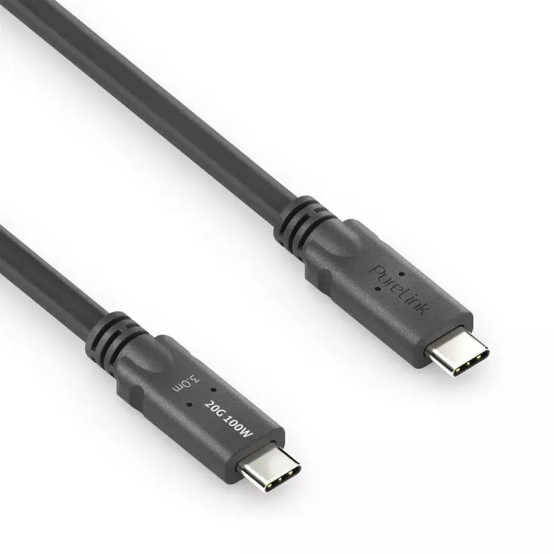 USB4 Gen 2x2 kaapeli PureLink PI6600-030 USB‑C - USB‑C 3 m, 20 Gbit/s, magneettisesti suojattu, musta