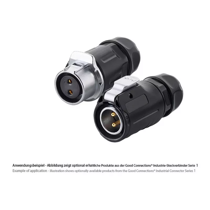 Johtopistoke S1 Power 2-napainen musta Alcasa IC01-20P201