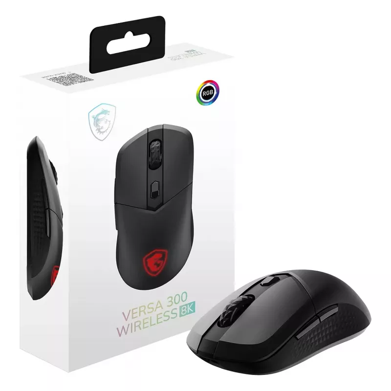 MSI VERSA 300 WIRELESS 8K pelihiiri, molempikätinen, optinen, 2600 DPI, 6 painiketta, musta