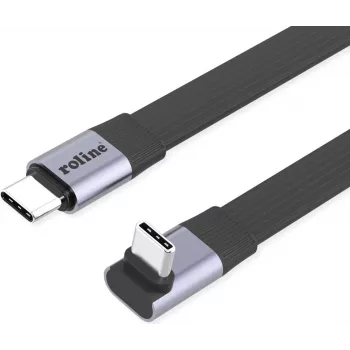ROLINE USB4-2.0 kaapeli 80 Gbit/s litteä ST/ST suora-270° kulma - kaapeli - digitaali/data